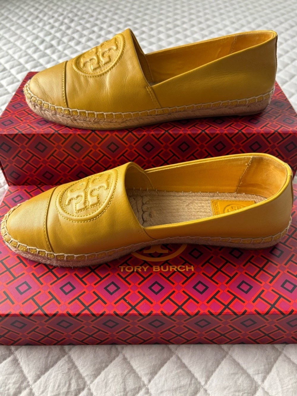 Tory Burch Yellow Nappa Leather Espadrilles - Picture 4 of 7